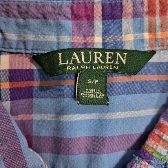 Lauren Ralph Lauren Women’s Plaid Sleep Shirt- Size S - Picture 3 of 11